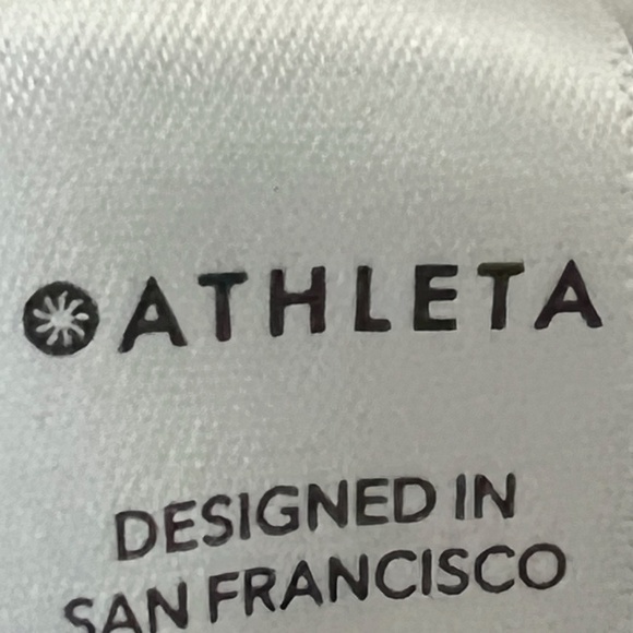 Athleta Cropped 24/7 Racer Striped Fleece Sweatshirt Sz. S - Picture 11 of 13